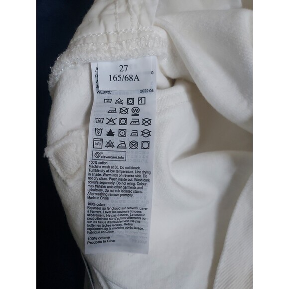 Ladies Allsaints Jayce White Denim Distressed Hi Waist Ankle Wide Leg Size 27 - Picture 4 of 9